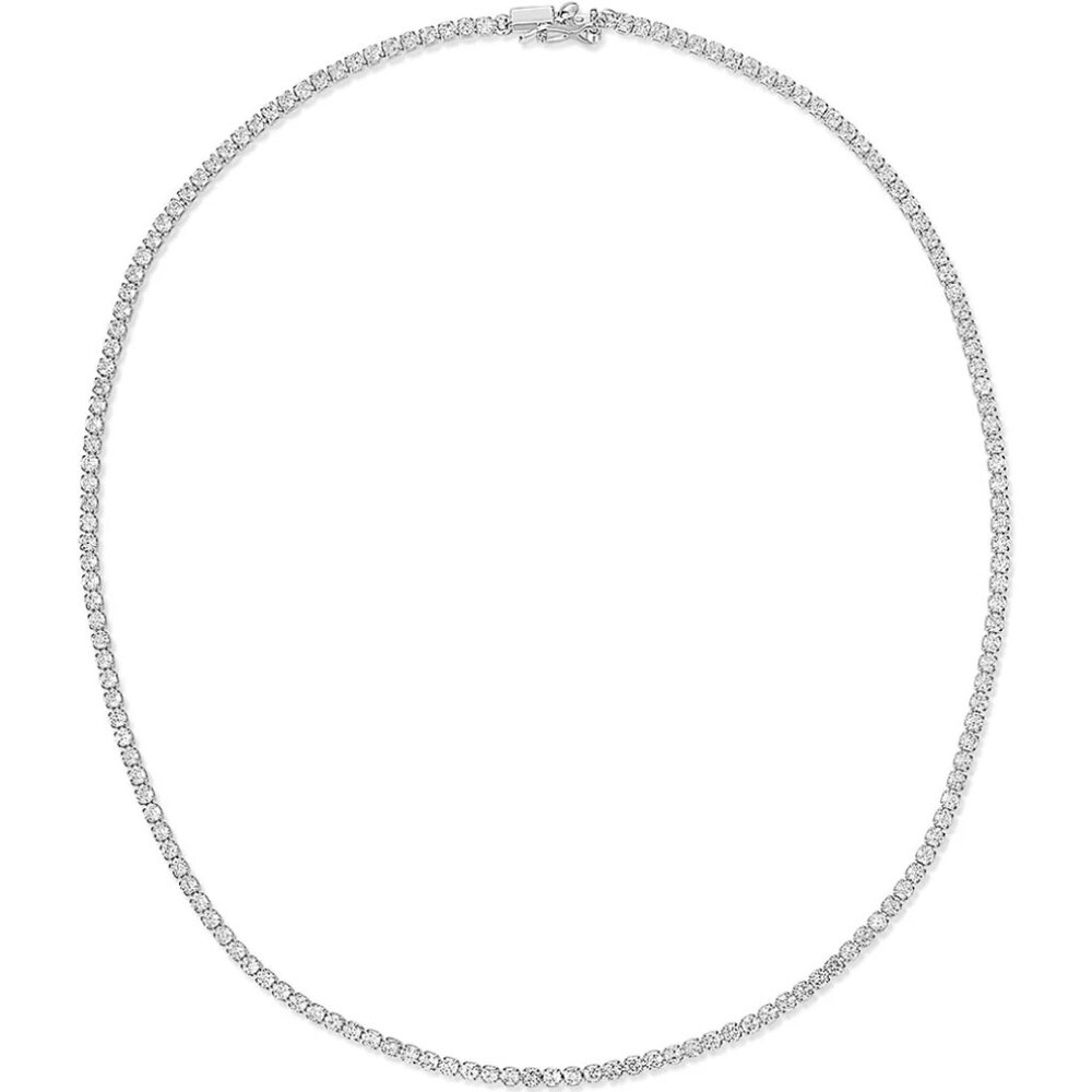 Luv AJ x Alyssa Lynch The Prong-Set Tennis Necklace Silver Waterproof Neutral